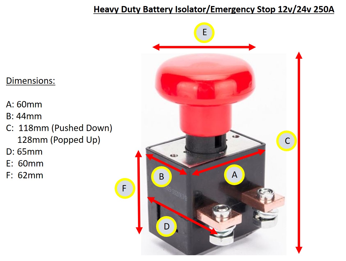 Battery Isolator Kill Master Switch Push/Pull Button Emergency Stop 12v24v 250A eBay