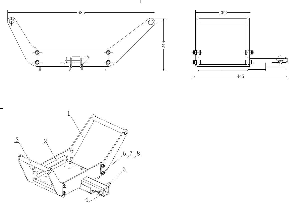 Mobile Winch Mounting Plate For Winches up to 3,000lb 2” Receiver