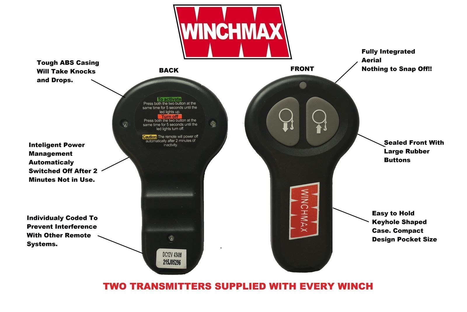 WIRELESS WINCH REMOTE CONTROL TWIN HANDSET WINCHMAX BRAND 12V 12 VOLT eBay