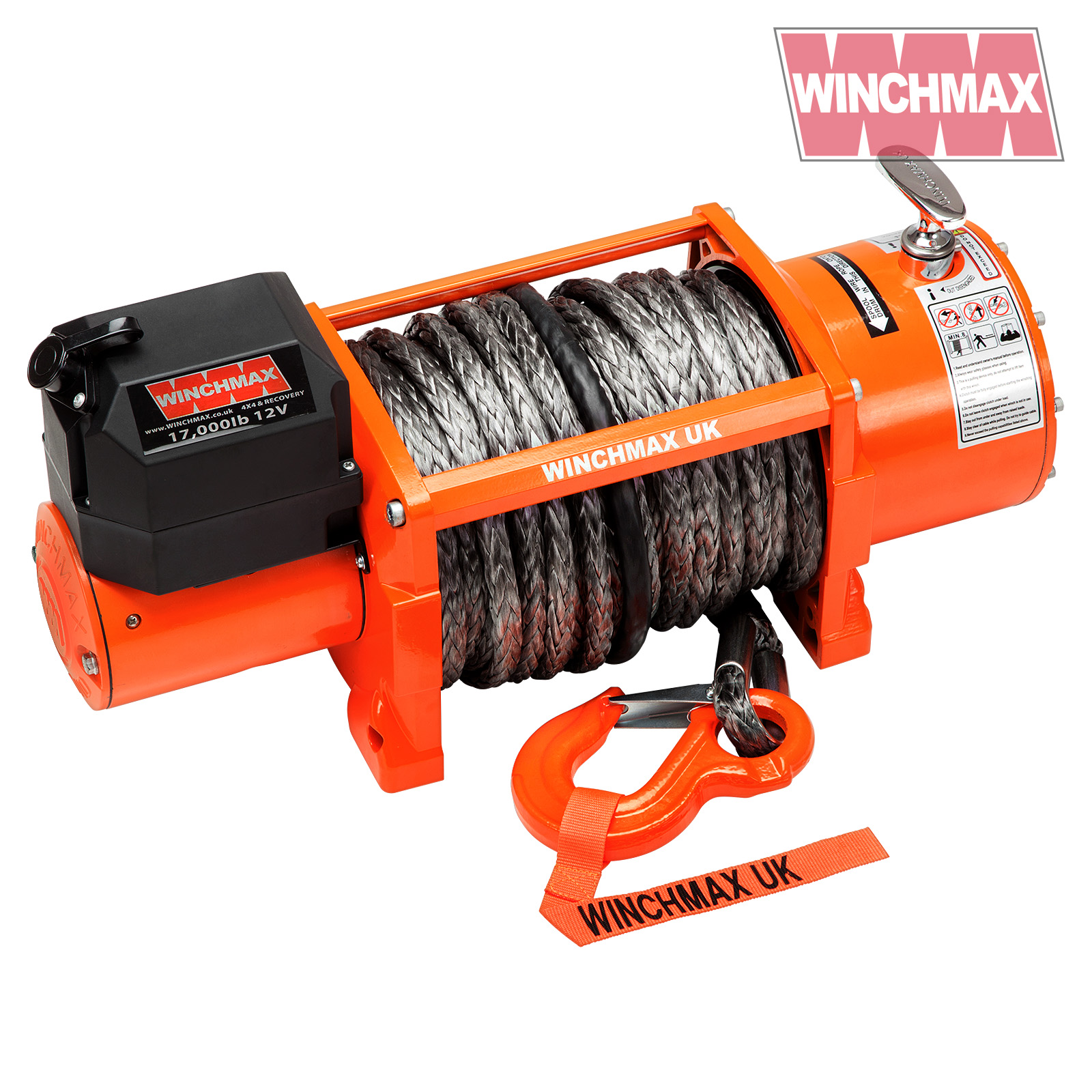 WINCHMAX original orange 12v electric winch 17,000lbs (7,711kg) with