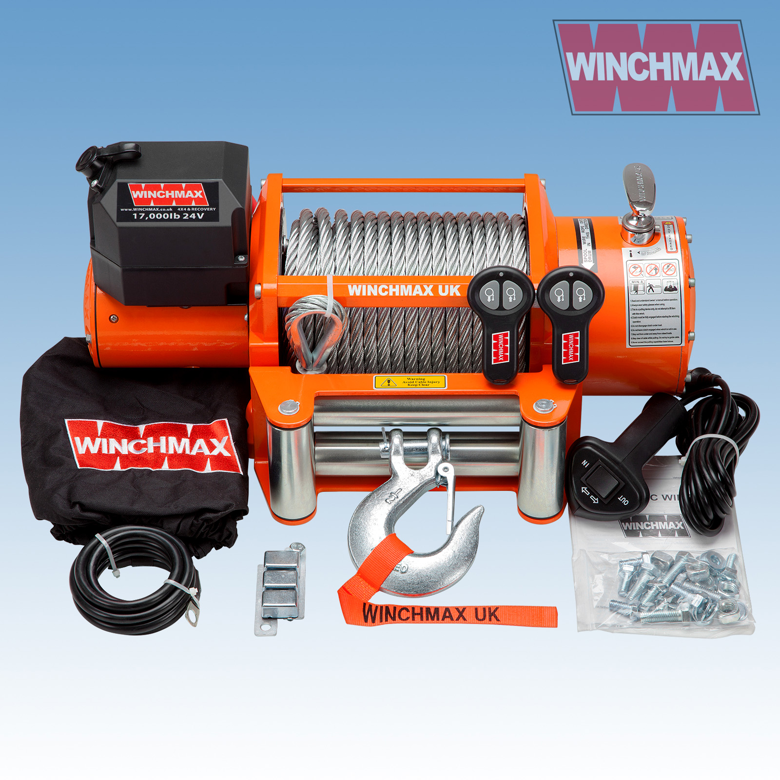 ELECTRIC WINCH 24V RECOVERY 4x4 17000 lb WINCHMAX BRAND eBay