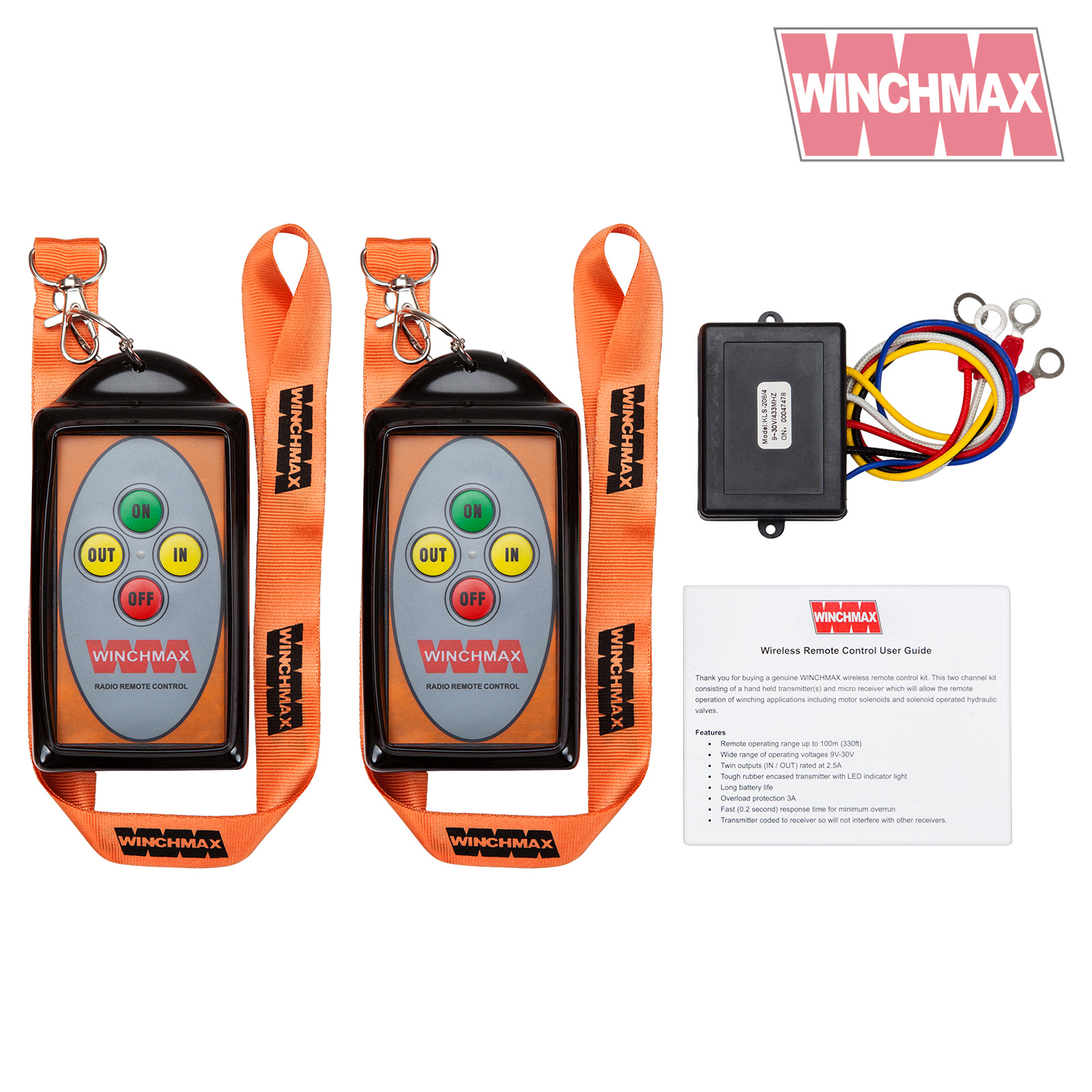 WIRELESS WINCH REMOTE CONTROL TWIN HANDSET WINCHMAX BRAND 12V 12 VOLT