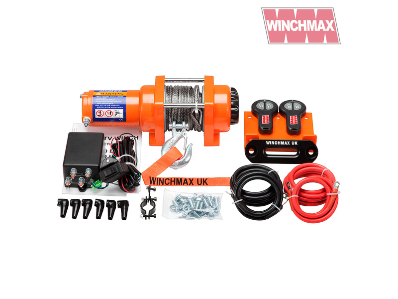 WINCHMAX Original Orange 12v Electric Winch 3,000lb. Dyneema Rope