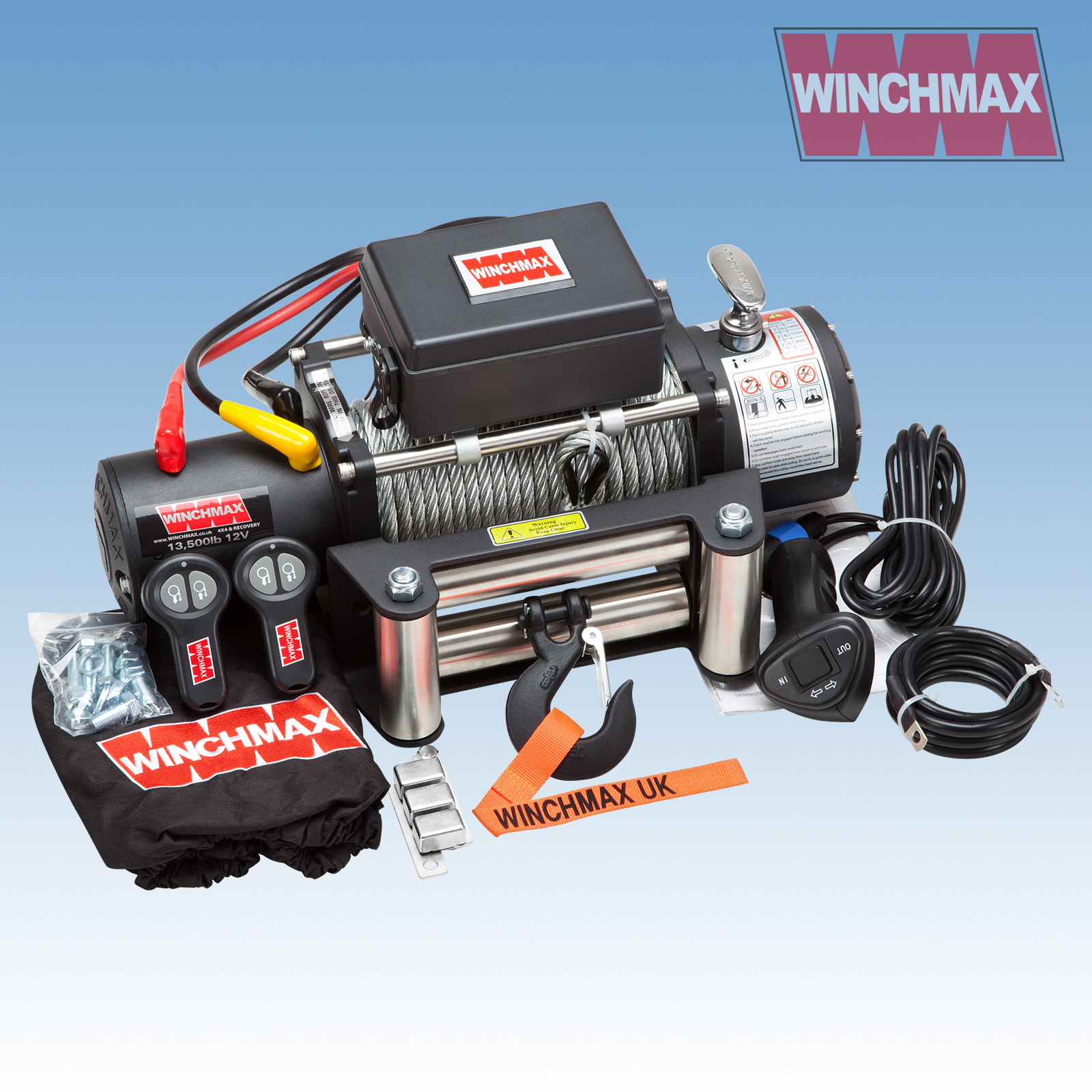 ELECTRIC WINCH 12V 4x4 13000 lb MILITARY SPEC MADE BY WINCHMAX