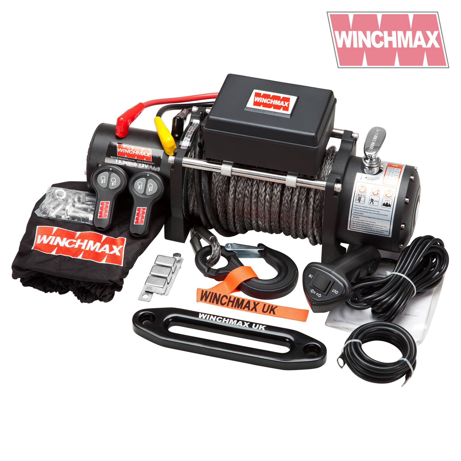 WINCHMAX 12v electric winch 13,000lbs (5,900kg) military spec with