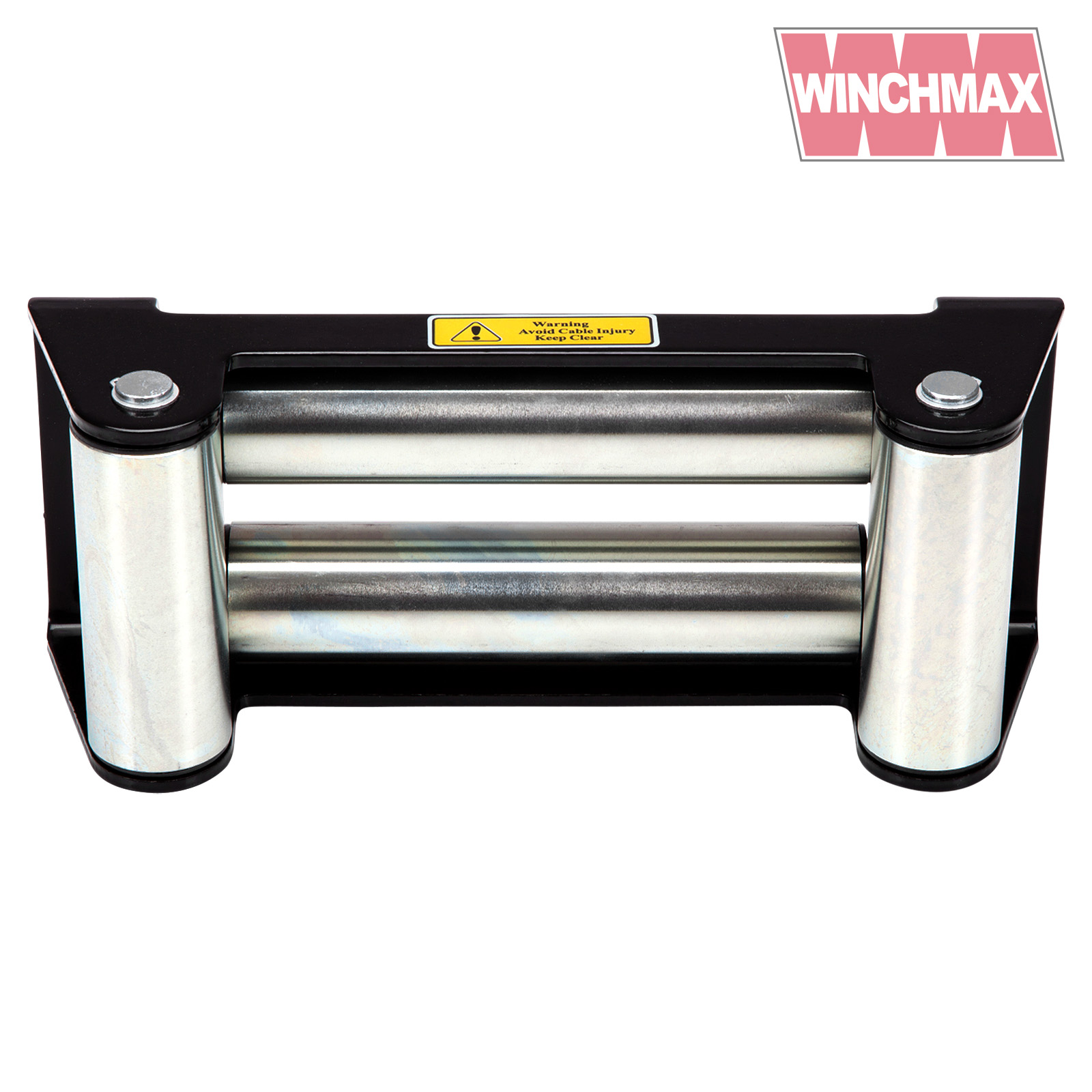 WINCHMAX Large Roller Fairlead, Black. Heavy Duty Zinc Plated Rollers