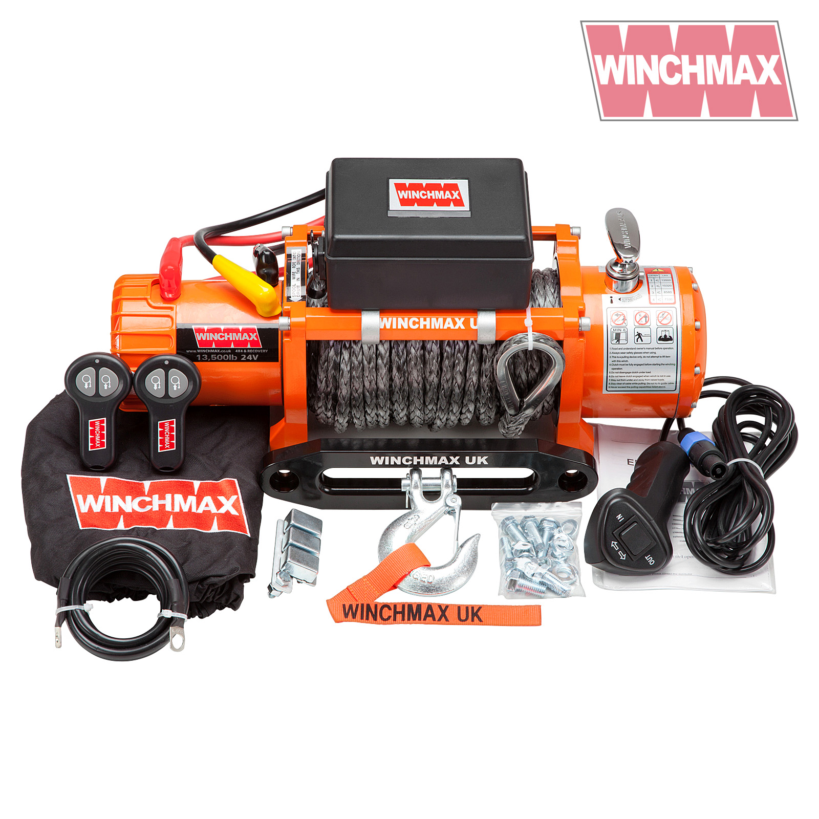WINCHMAX 13,500lb (6,123kg) Original Orange 24v Electric Winch, Dyneema