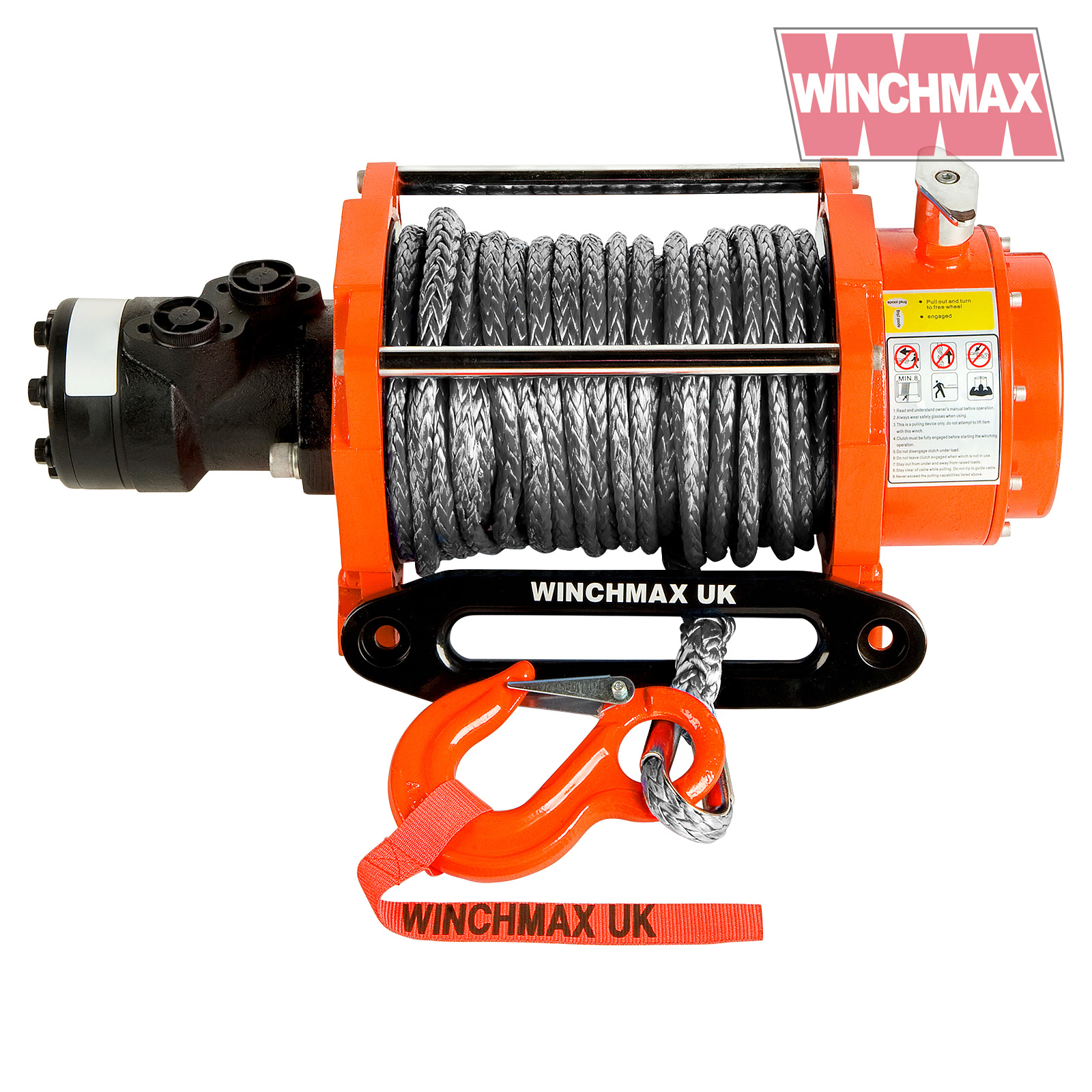 Hydraulic Winch 20,000lb WINCHMAX Original Orange Winch with Dyneema