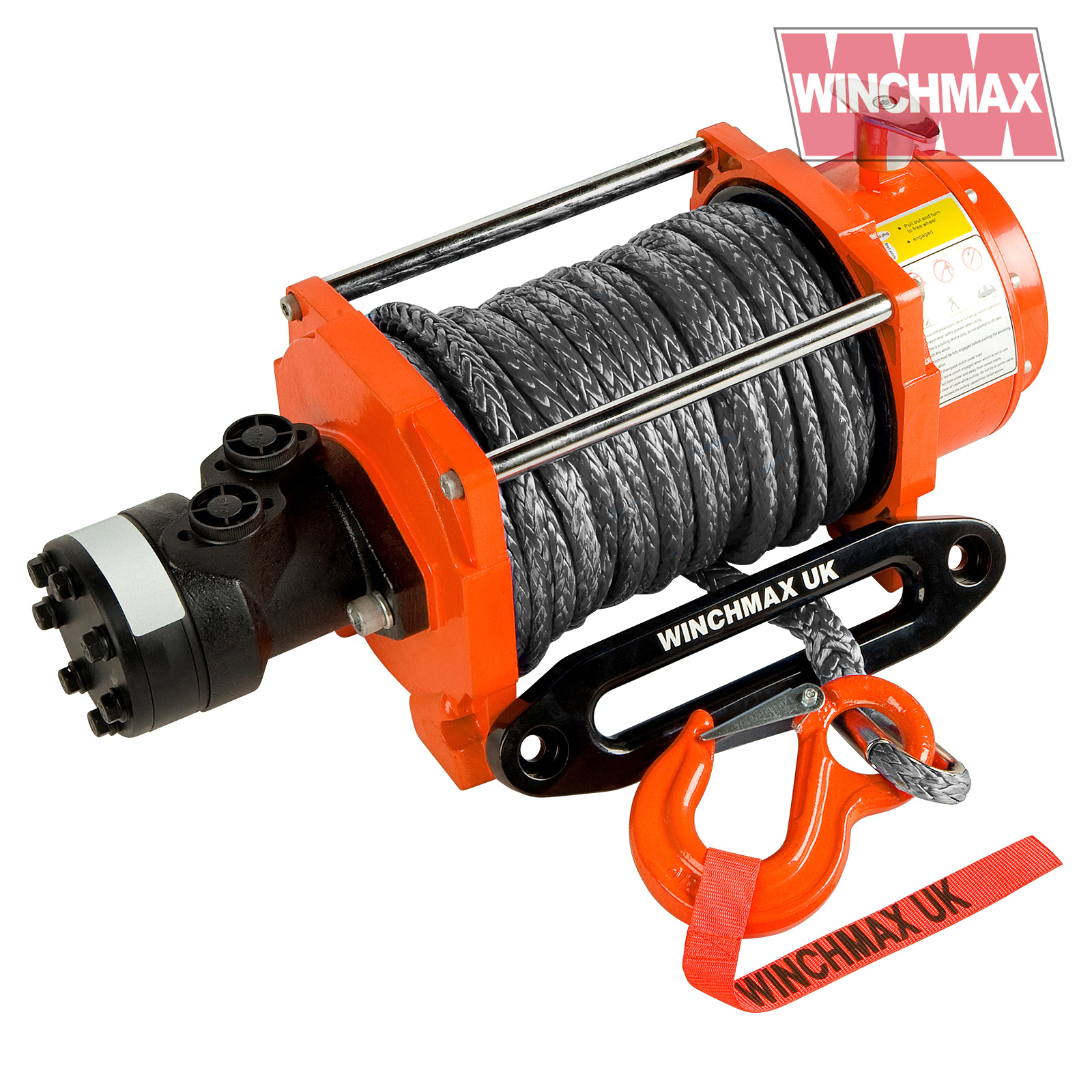 Hydraulic Winch 20,000lb WINCHMAX Original Orange Winch with Dyneema