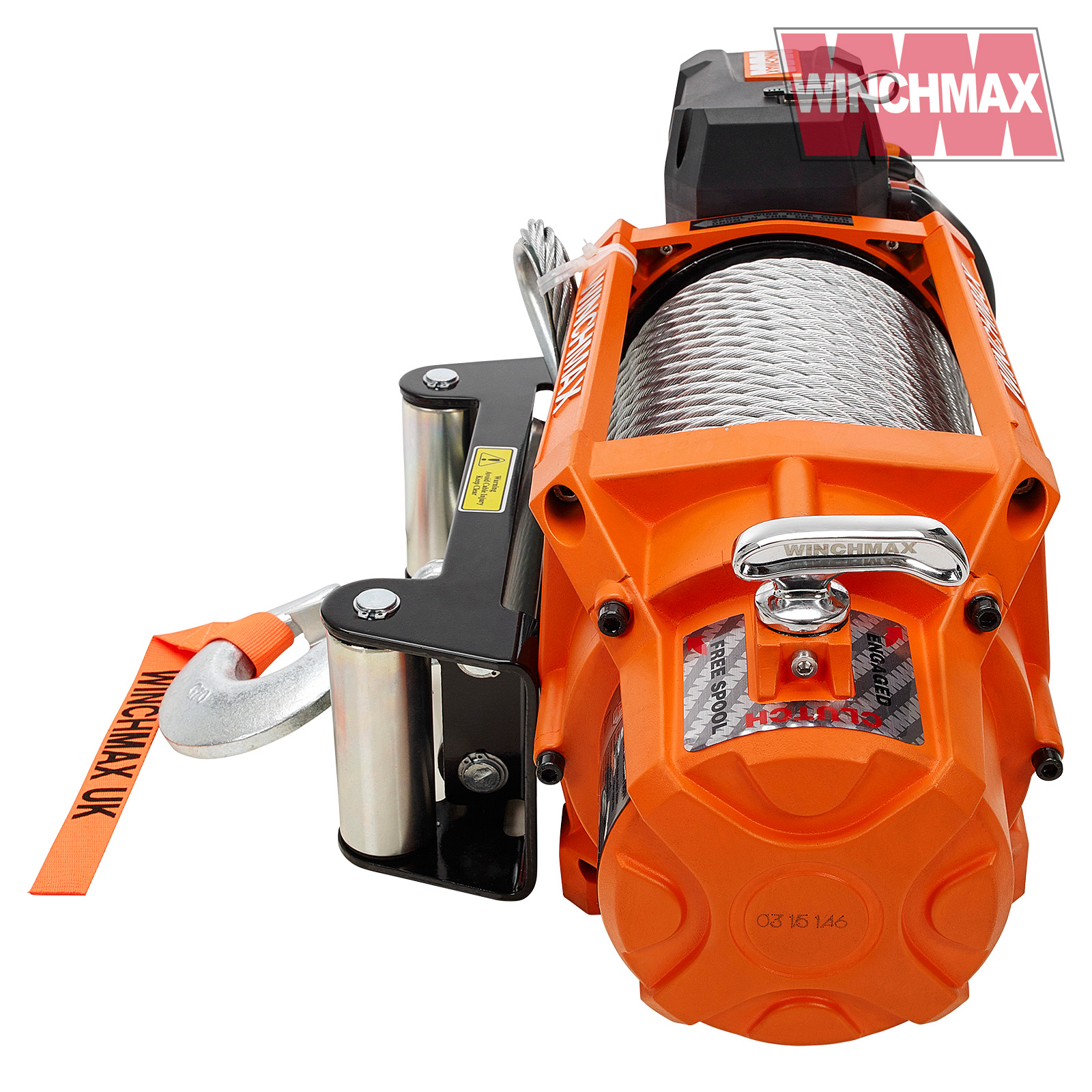 WINCHMAX SL Original Orange 24v Electric Winch 17,500lb. Wireless Remote.