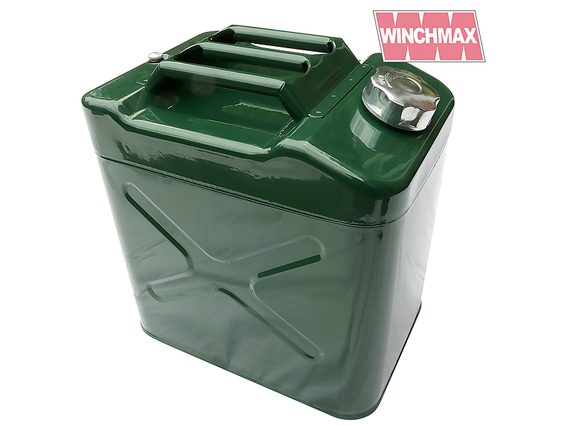 Jerry Can. 25ltr Green Steel. Fuel, Petrol, Diesel, Water. Winchmax