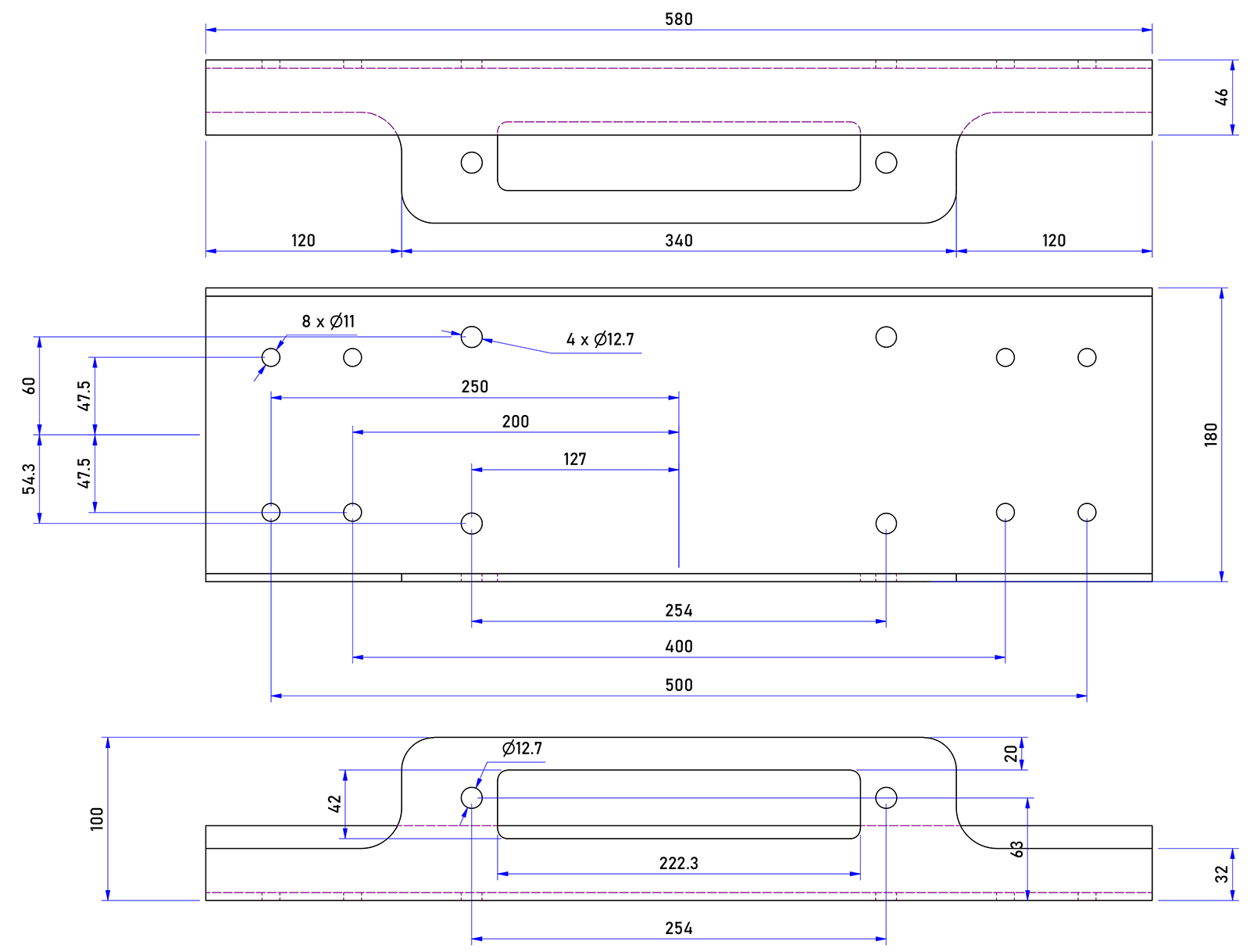 WINCH MOUNTING PLATE FOR 13000LB + 13500lb WINCHMAX WINCHES Compact