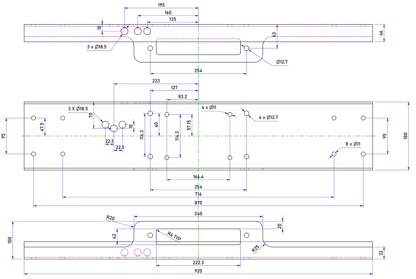 WINCH MOUNTING PLATE FOR 13000LB + 13500LB WINCHMAX WINCHES