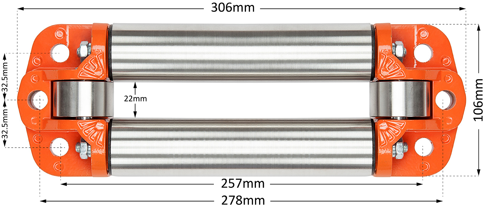 Roller Fairlead STAINLESS STEEL No More Rusty Rollers™ Winch Fairlead
