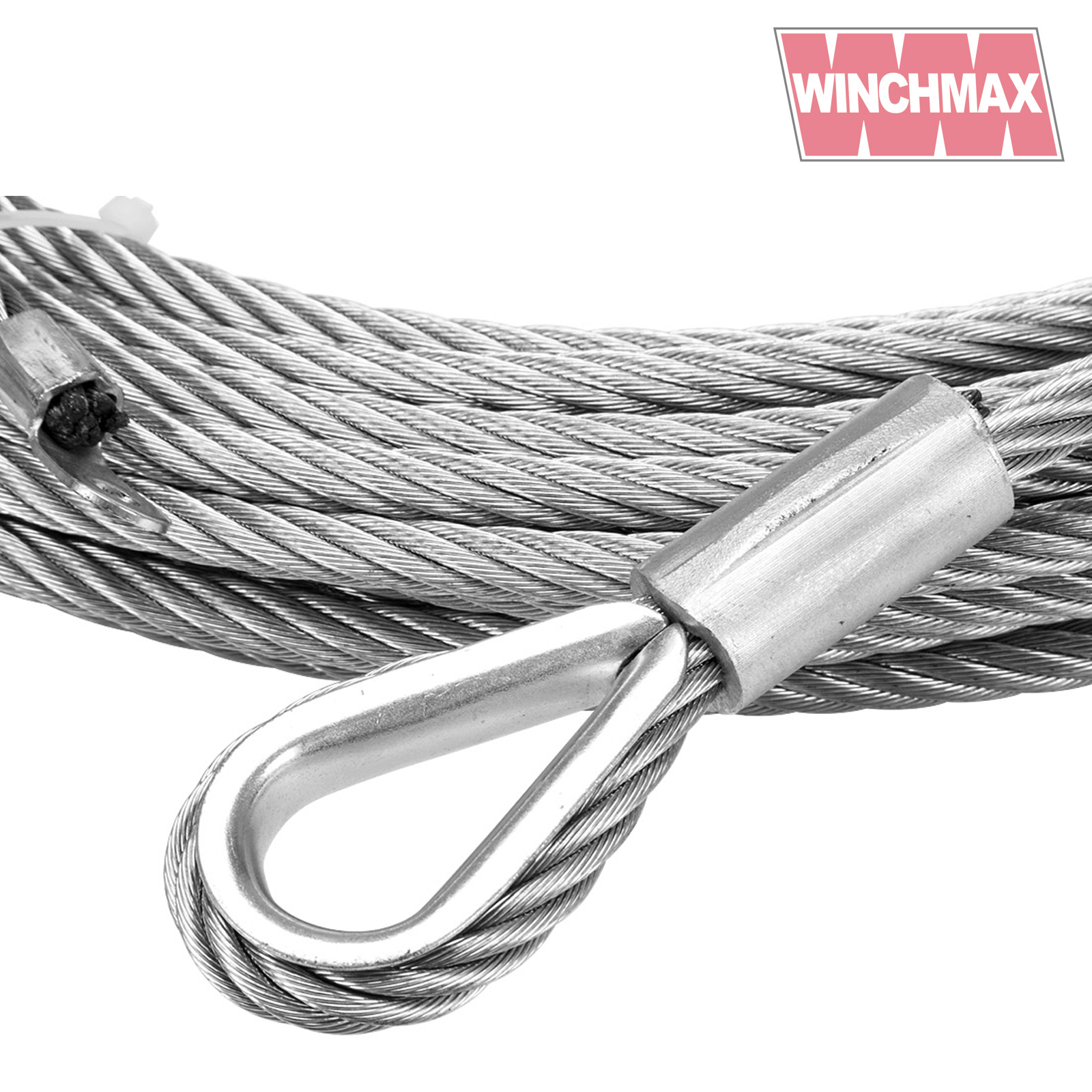WINCHMAX Winch Cable Wire Rope 26m x 9.5mm with ⅜" Clevis Hook. 3475942967099 eBay