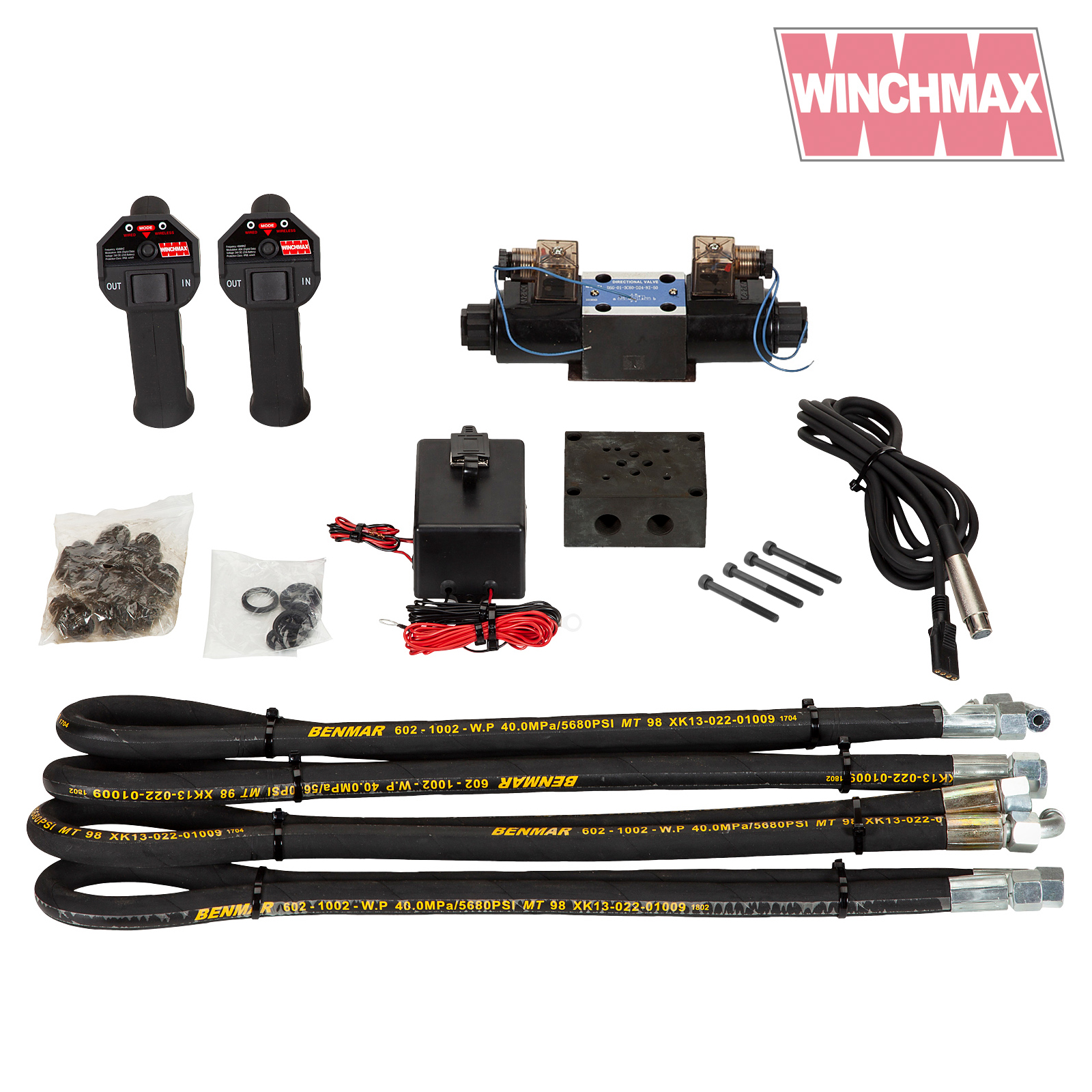 WINCHMAX Hydraulic Winch Installation Kit. Valve, Hoses, Control Gear