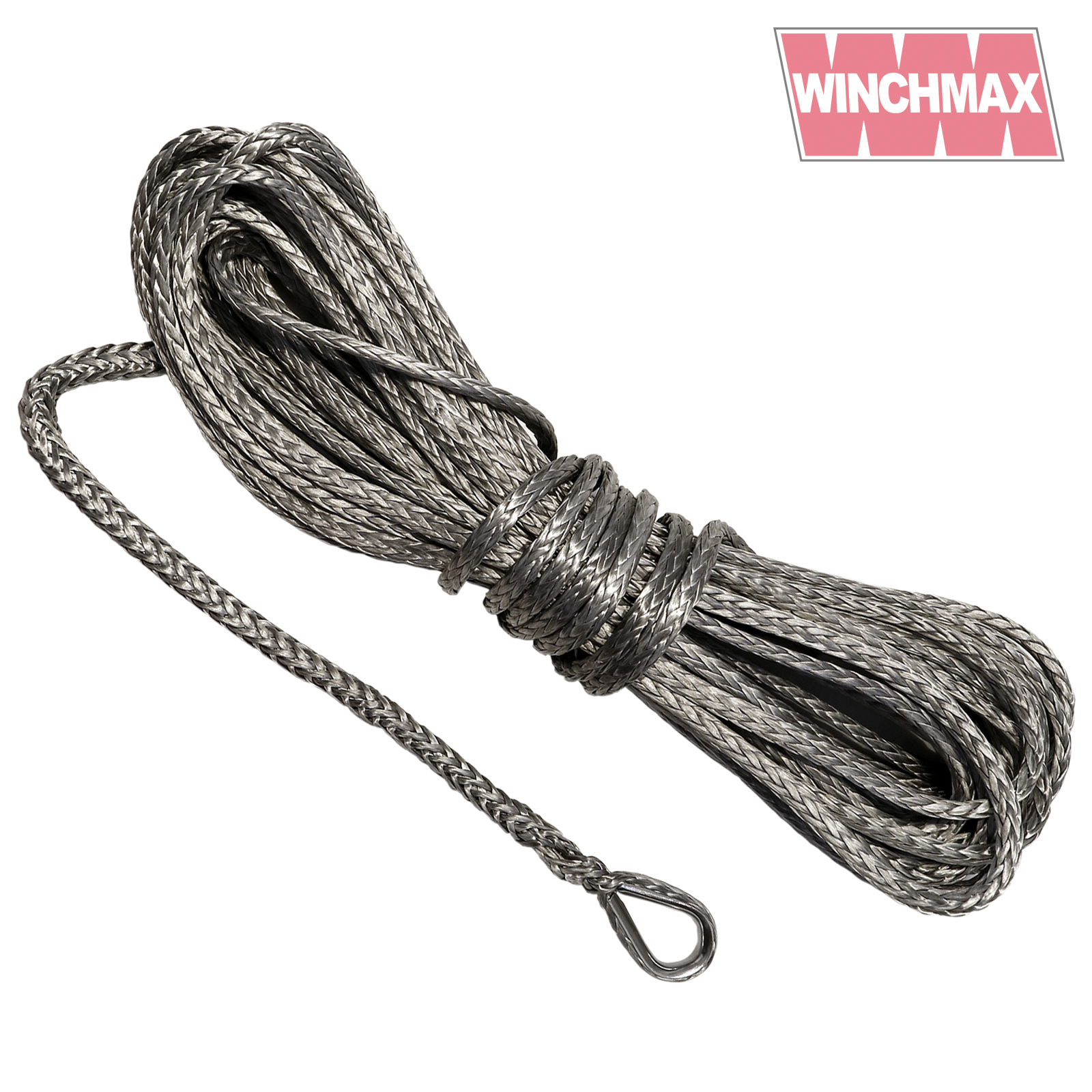 Dyneema Synthetic Winch Rope 15m x 5mm with ¼" Clevis Hook